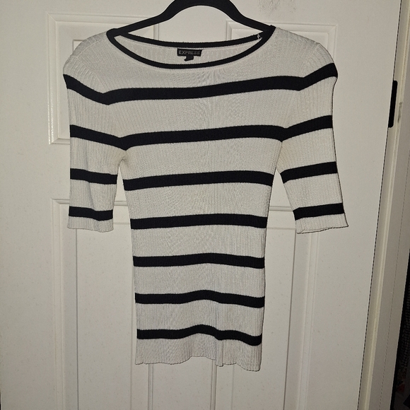 Express Striped Ribbed Sweater - Picture 2 of 5
